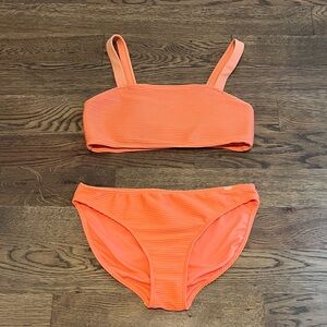Girls 2 Piece Bikini Abercrombie and Fitch Kids Coral Bathing Suit